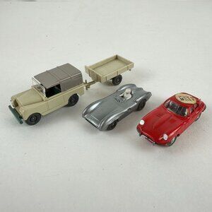 Vintage Wiking Plastic Lot Mercedes Rennwagen Land Rover Trailer Jaguar